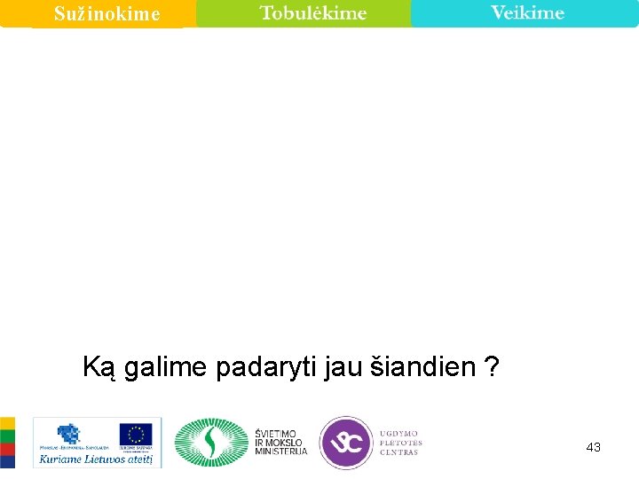 Sužinokime Ką galime padaryti jau šiandien ? 43 