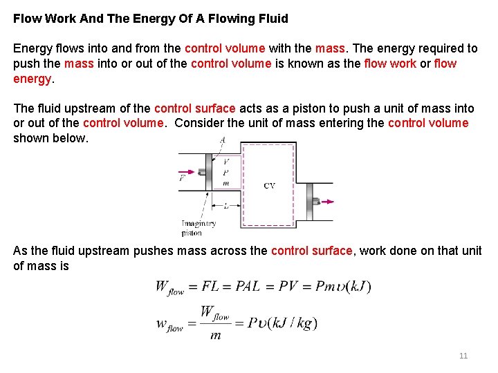 Flow Work And The Energy Of A Flowing Fluid Energy flows into and from