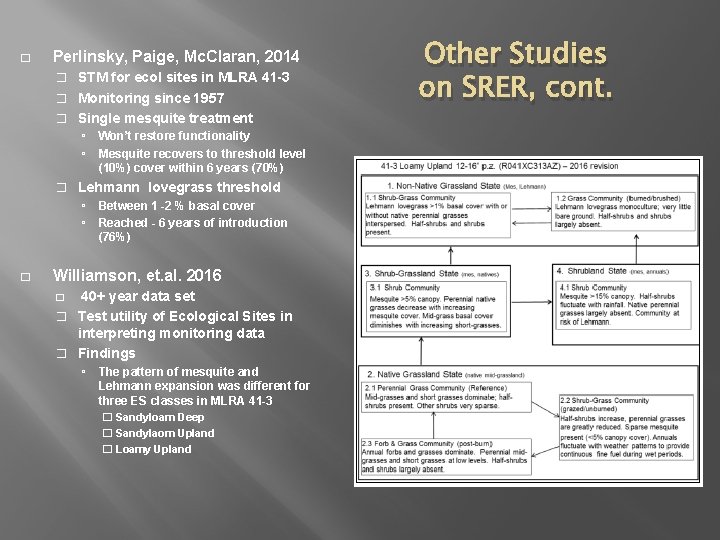 � Perlinsky, Paige, Mc. Claran, 2014 � STM for ecol sites in MLRA 41