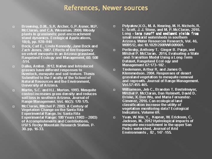 References, Newer sources � � � Browning, D. M. , S. R. Archer, G. References, Newer sources � � � Browning, D. M. , S. R. Archer, G.