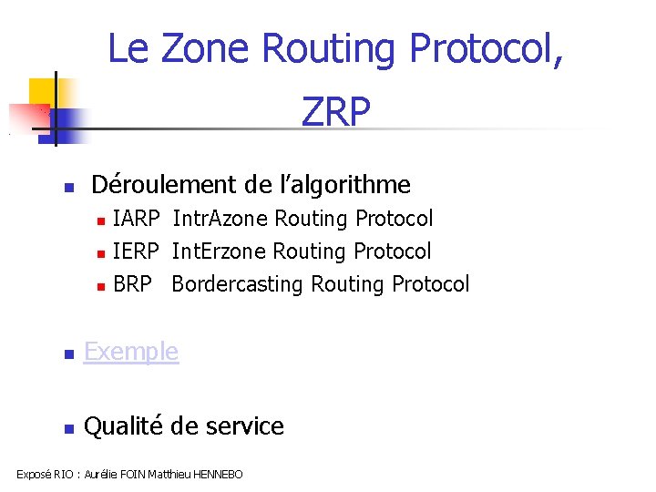 Protocoles de routage Hybrides en rseau Ad Hoc