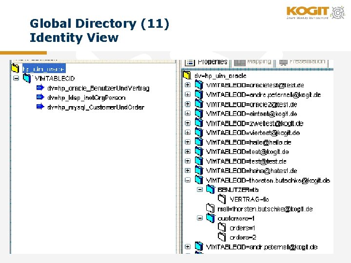 Global Directory (11) Identity View 