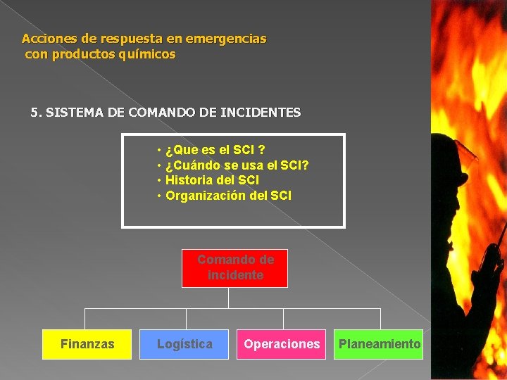 Acciones de respuesta en emergencias con productos químicos 5. SISTEMA DE COMANDO DE INCIDENTES