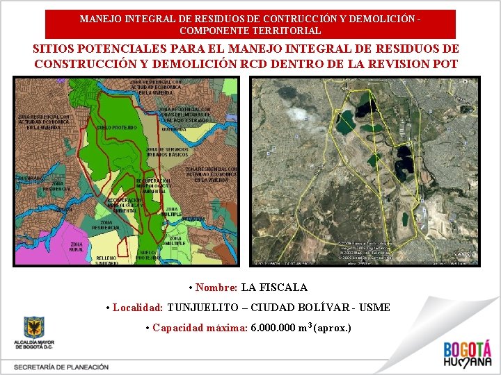 MANEJO INTEGRAL DE RESIDUOS DE CONTRUCCIÓN Y DEMOLICIÓN COMPONENTE TERRITORIAL SITIOS POTENCIALES PARA EL