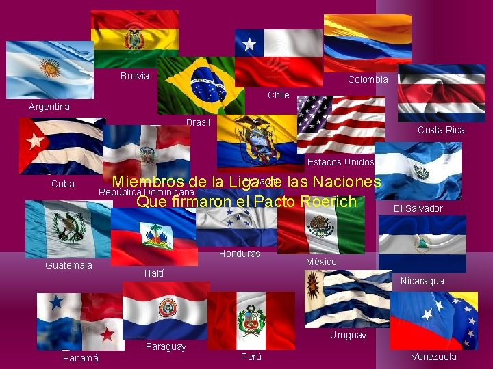 Bolivia Colombia Chile Argentina Brasil Costa Rica Estados Unidos Cuba Ecuador Miembros de la Bolivia Colombia Chile Argentina Brasil Costa Rica Estados Unidos Cuba Ecuador Miembros de la