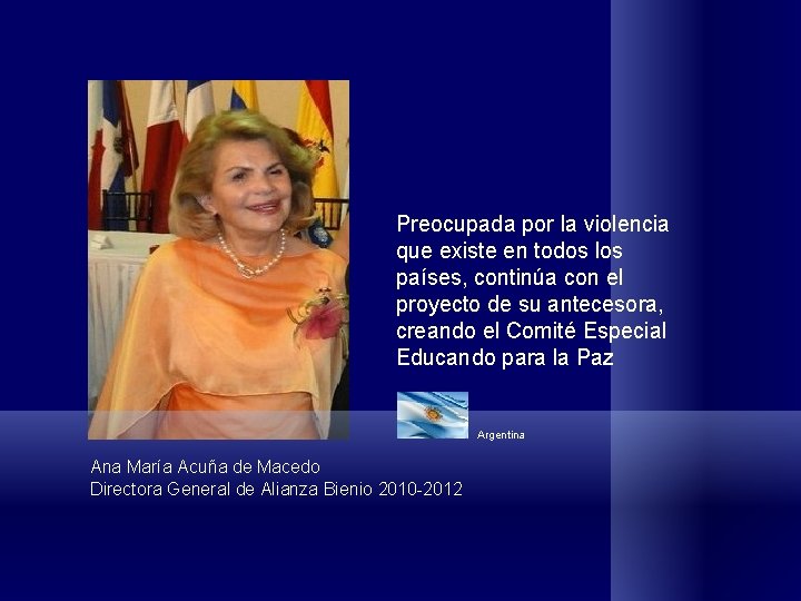 Preocupada por la violencia que existe en todos los países, continúa con el proyecto Preocupada por la violencia que existe en todos los países, continúa con el proyecto