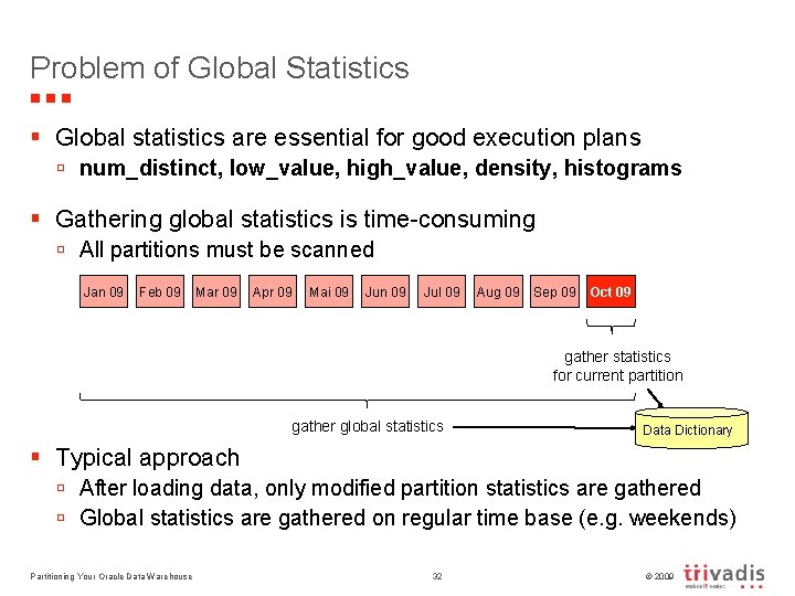 Problem of Global Statistics § Global statistics are essential for good execution plans ú