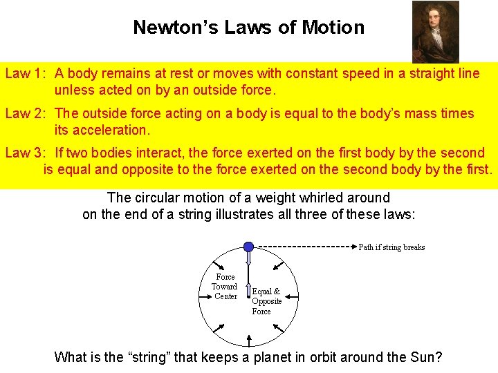 Newton’s Laws of Motion Law 1: A body remains at rest or moves with