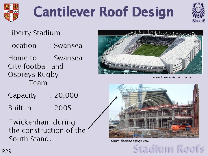 Cantilever Roof Design Liberty Stadium Location : Swansea Home to : Swansea City football