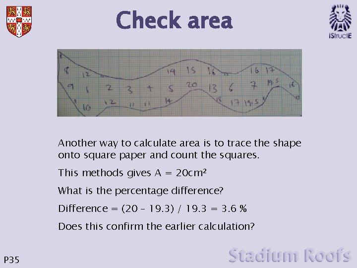 Check area Another way to calculate area is to trace the shape onto square