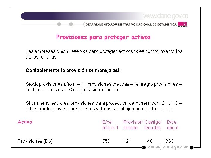 Provisiones para proteger activos Las empresas crean reservas para proteger activos tales como: inventarios, Provisiones para proteger activos Las empresas crean reservas para proteger activos tales como: inventarios,