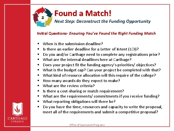 Found a Match! Next Step: Deconstruct the Funding Opportunity Initial Questions- Ensuring You’ve Found