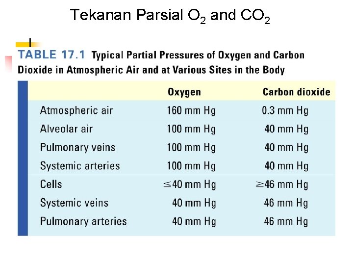 Tekanan Parsial O 2 and CO 2 