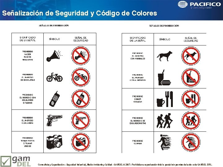 Señalización de Seguridad y Código de Colores Consultoría y Capacitación – Seguridad Industrial, Medio