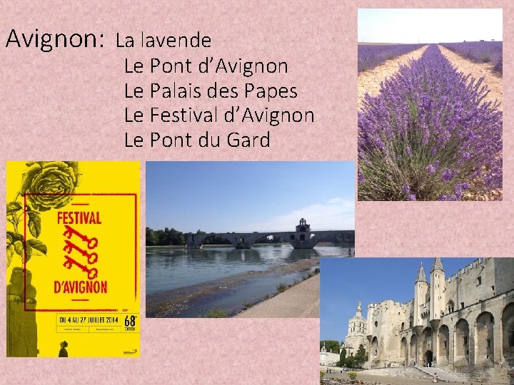 Avignon: La lavende Le Pont d’Avignon Le Palais des Papes Le Festival d’Avignon Le