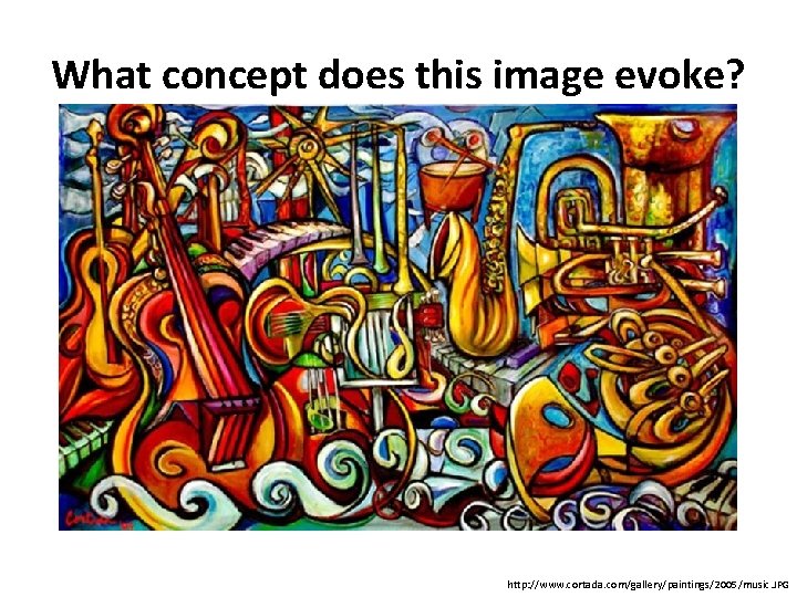 What concept does this image evoke? http: //www. cortada. com/gallery/paintings/2005/music. JPG 