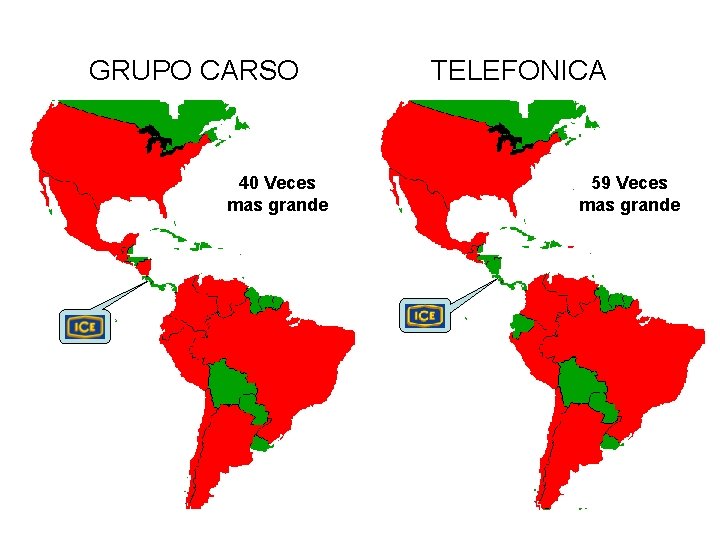 GRUPO CARSO TELEFONICA 40 Veces mas grande 59 Veces mas grande 