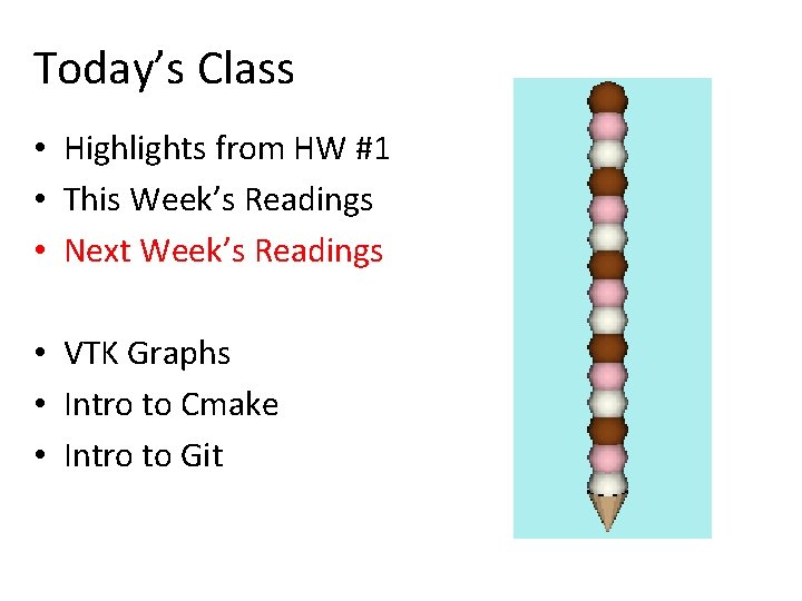 Today’s Class • Highlights from HW #1 • This Week’s Readings • Next Week’s Today’s Class • Highlights from HW #1 • This Week’s Readings • Next Week’s