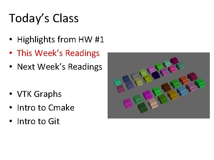 Today’s Class • Highlights from HW #1 • This Week’s Readings • Next Week’s Today’s Class • Highlights from HW #1 • This Week’s Readings • Next Week’s
