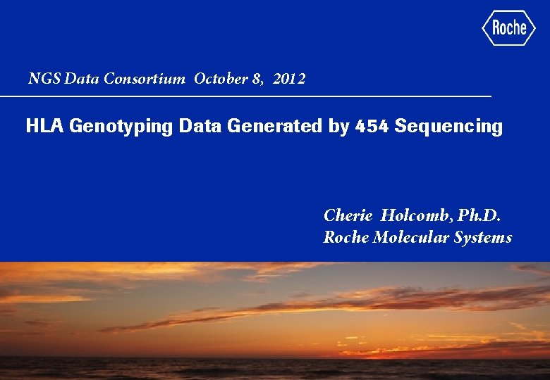 NGS Data Consortium October 8, 2012 HLA Genotyping Data Generated by 454 Sequencing Cherie