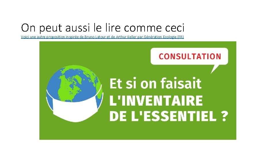 On peut aussi le lire comme ceci Voici une autre proposition inspirée de Bruno