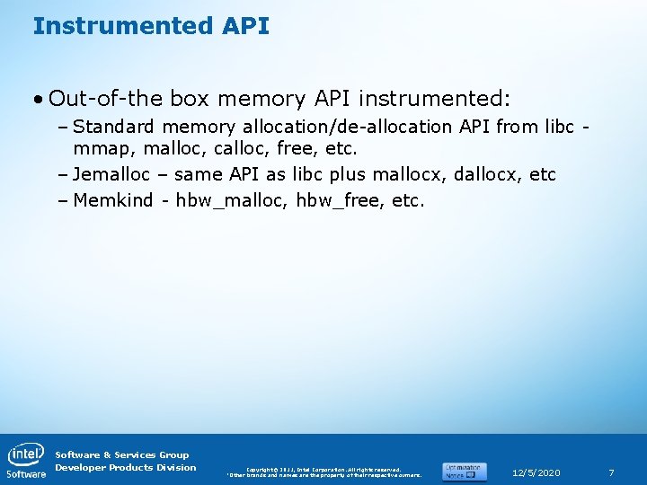 Api Memory Memory Access analysis in VTune 2016 Dmitry Ryabtsev