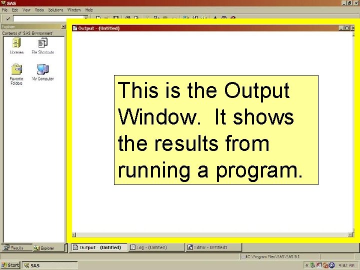 This is the Output Window. It shows the results from running a program. 