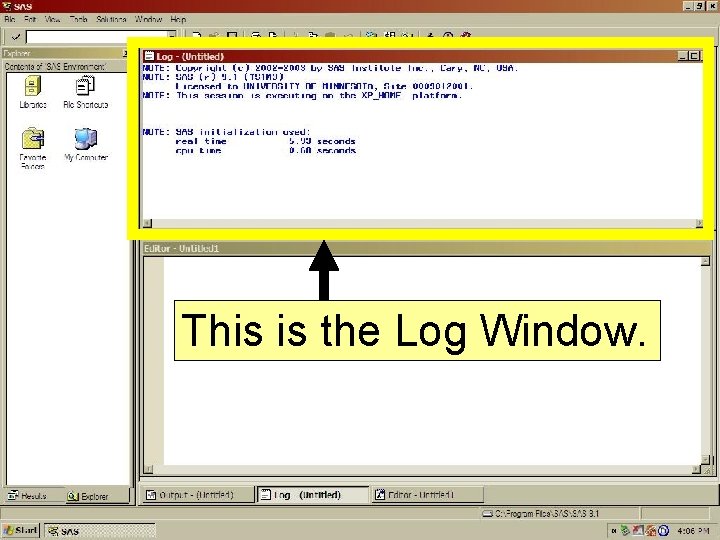 This is the Log Window. 