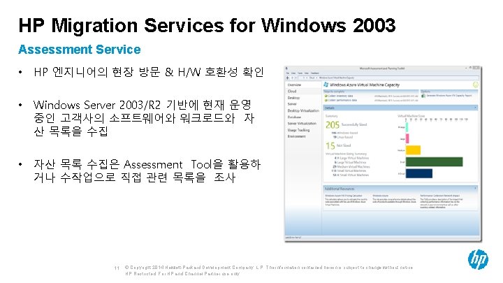 HP Migration Services for Windows 2003 Assessment Service • HP 엔지니어의 현장 방문 &