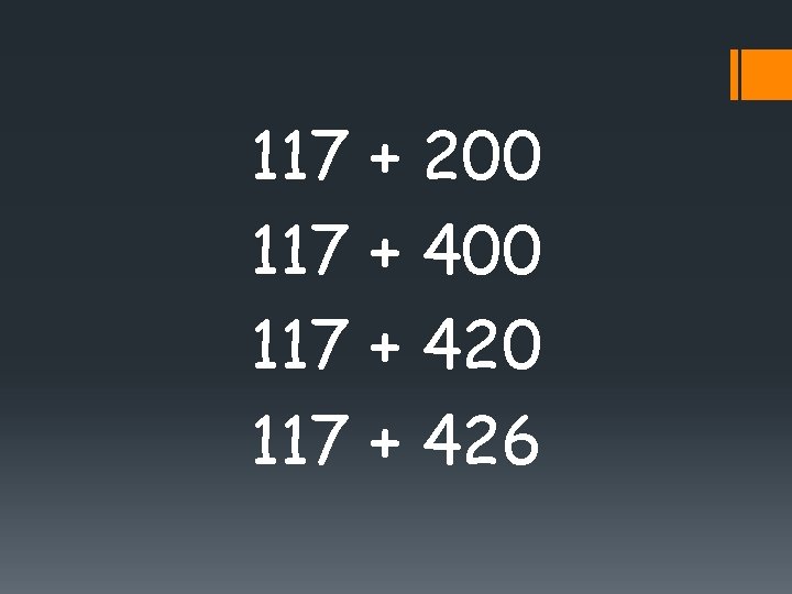 117 + 200 117 + 420 117 + 426 