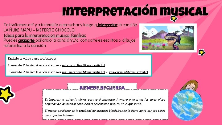 Interpretación musical Te invitamos a ti y a tu familia a escuchar y luego