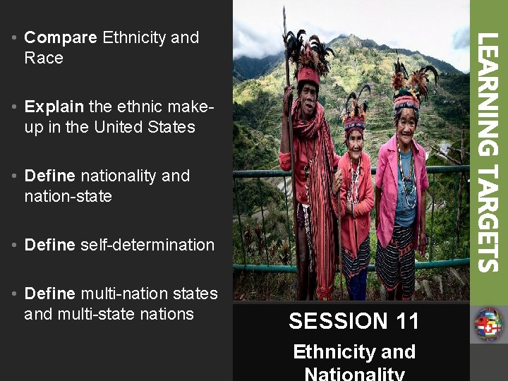 LEARNING TARGETS • Compare Ethnicity and Race • Explain the ethnic makeup in the