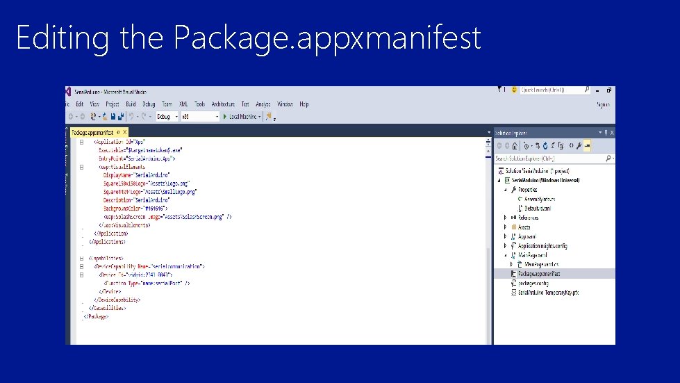 Editing the Package. appxmanifest 