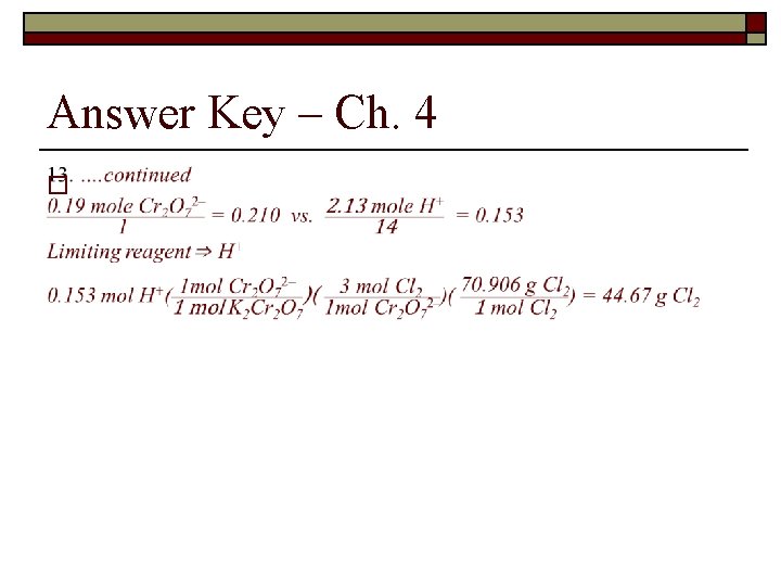 Answer Key – Ch. 4 o 