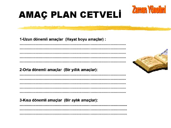 AMAÇ PLAN CETVELİ 