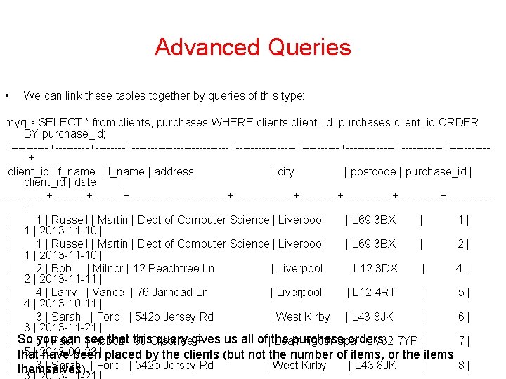Comp 519 Web Programming Autumn 2015 Advanced SQL