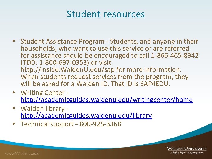 Student resources • Student Assistance Program - Students, and anyone in their households, who