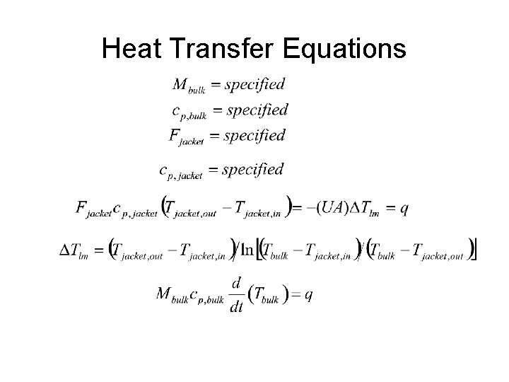 Heat Transfer Equations 