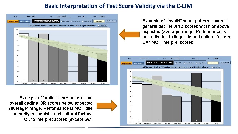 Basic Interpretation of Test Score Validity via the C-LIM Example of “Invalid” score pattern—overall Basic Interpretation of Test Score Validity via the C-LIM Example of “Invalid” score pattern—overall