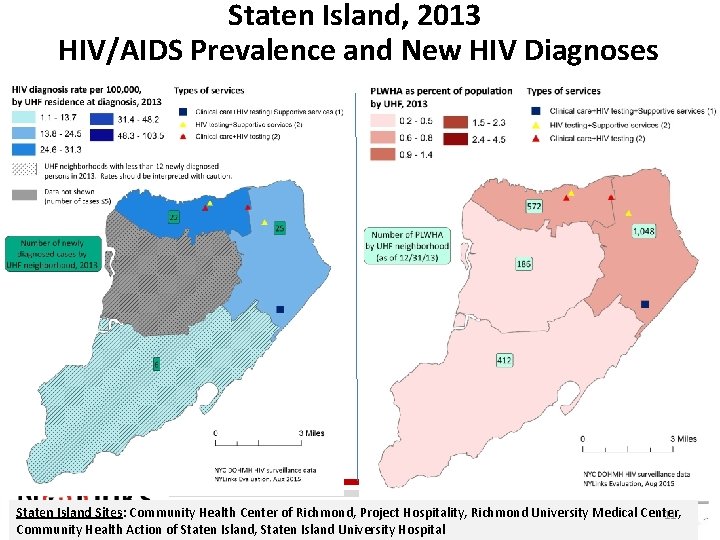 Staten Island, 2013 HIV/AIDS Prevalence and New HIV Diagnoses Staten Island Sites: Community Health