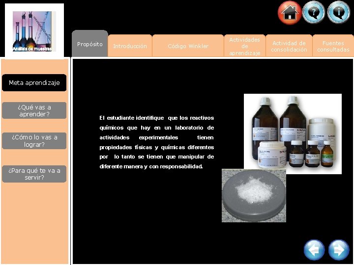 Propósito Introducción Código Winkler Meta aprendizaje ¿Qué vas a aprender? El estudiante identifique los