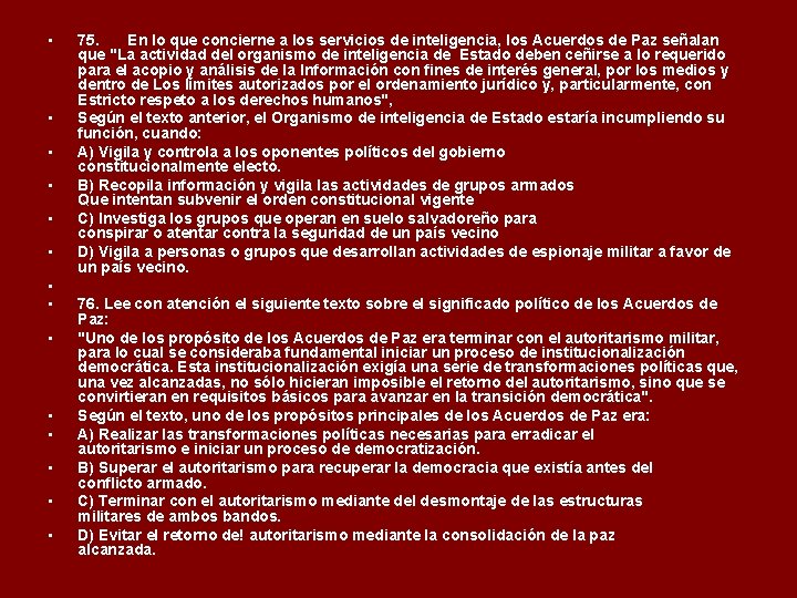  • • • • 75. En lo que concierne a los servicios de