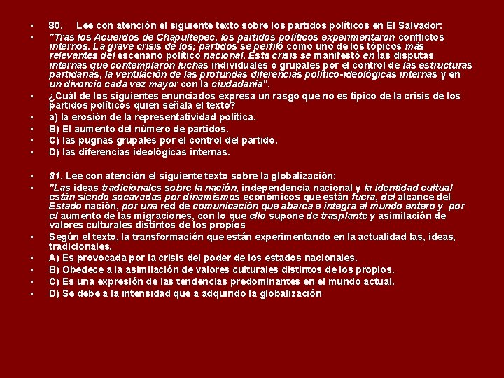  • • • • 80. Lee con atención el siguiente texto sobre los
