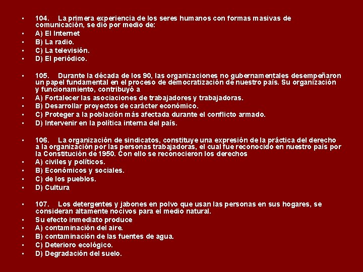  • • • • • • 104. La primera experiencia de los seres
