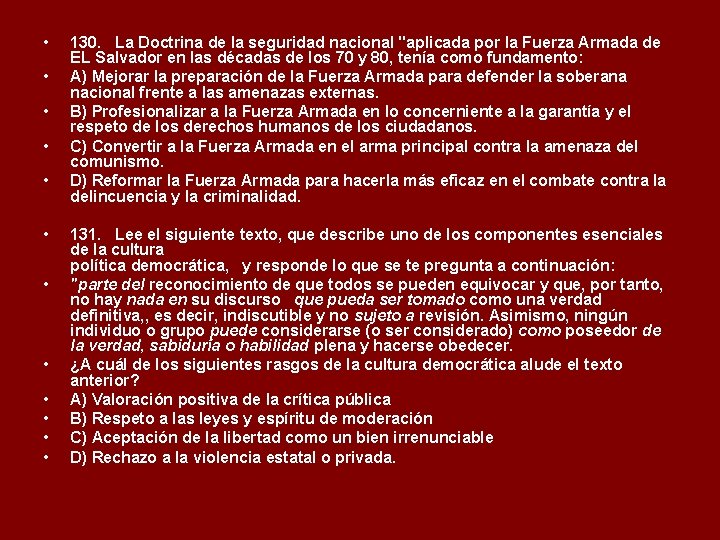  • • • 130. La Doctrina de la seguridad nacional "aplicada por la
