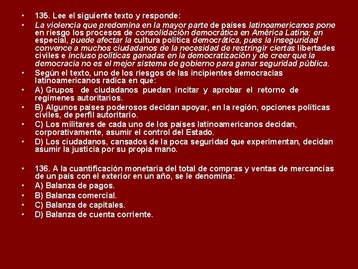  • • • 135. Lee el siguiente texto y responde: La violencia que