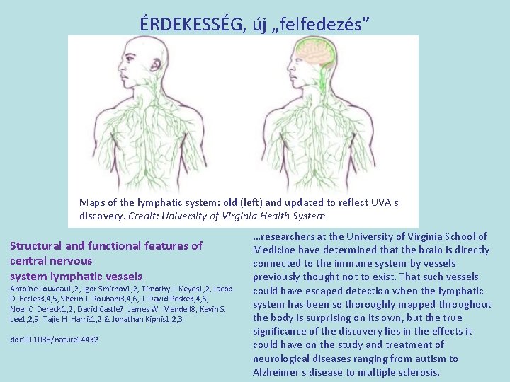 ÉRDEKESSÉG, új „felfedezés” Maps of the lymphatic system: old (left) and updated to reflect