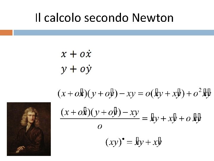 Il calcolo secondo Newton 