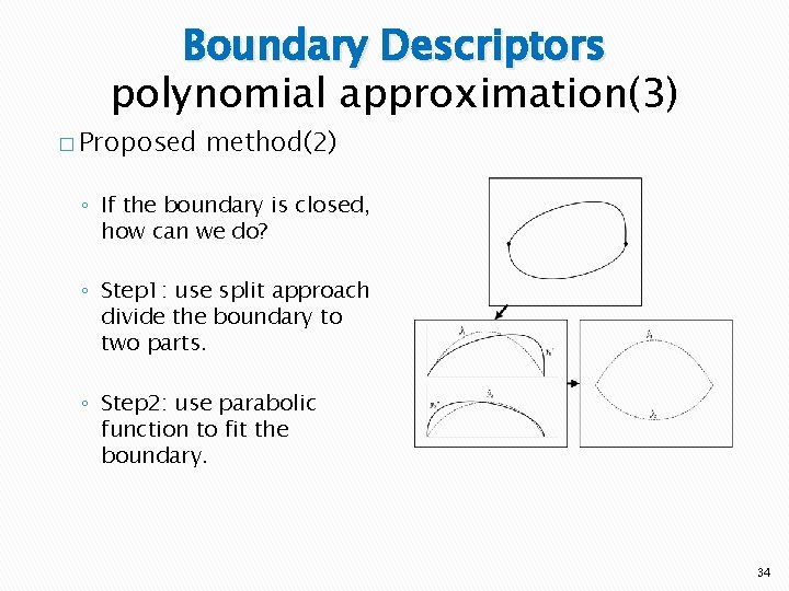 Boundary Descriptors polynomial approximation(3) � Proposed method(2) ◦ If the boundary is closed, how