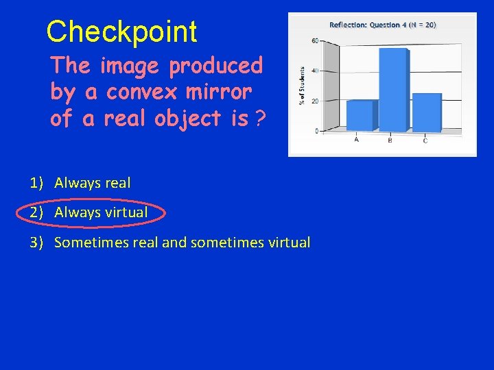 Checkpoint The image produced by a convex mirror of a real object is ?